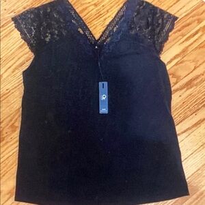 Women's Lace-Trim Black Camisole Top